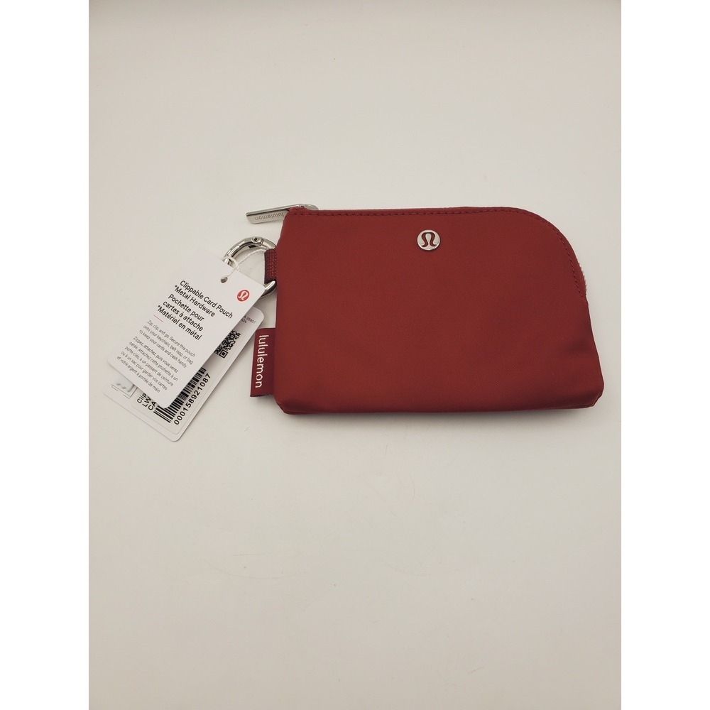 Lululemon Clippable Card Pouch (Cranberry Charm) - NWt